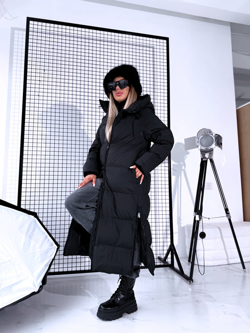 "COYOTE FC7633" long coat - BLACK