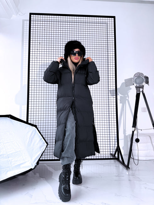 "COYOTE FC7633" long coat - BLACK