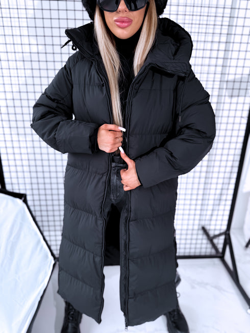 "COYOTE FC7633" long coat - BLACK