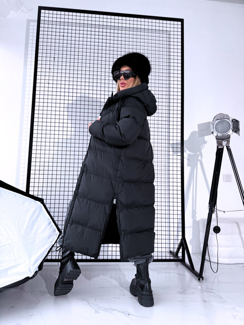 "COYOTE FC7633" long coat - BLACK