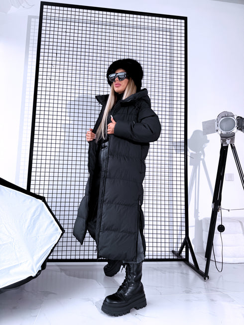 "COYOTE FC7633" long coat - BLACK