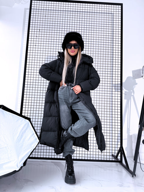 "COYOTE FC7633" long coat - BLACK