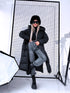 "COYOTE FC7633" long coat - BLACK