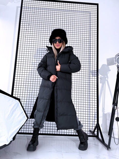 "COYOTE FC7633" long coat - BLACK