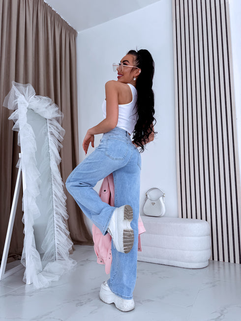 Džinsai "POWER STRETCH" 9254-1 - ŠVIESIAI MĖLYNA