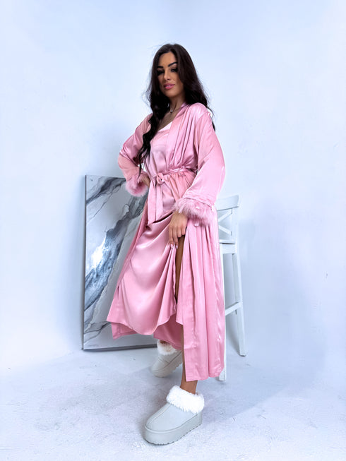 2in1 nakts komplekts "NIGHT QUEEN" - veci rozā