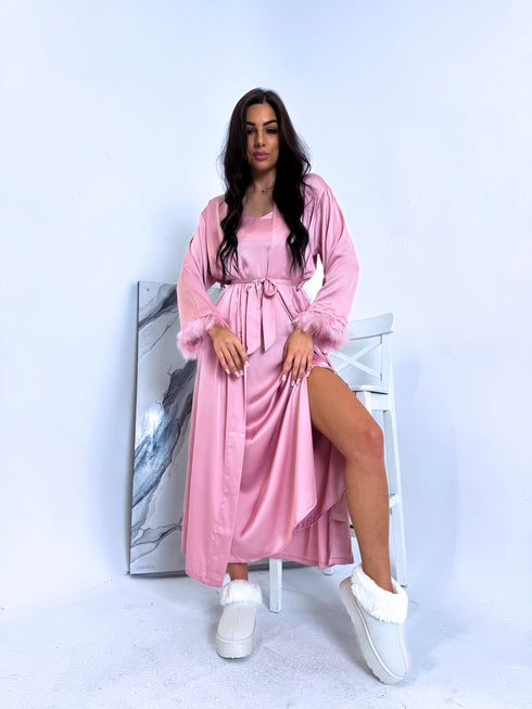 2in1 nakts komplekts "NIGHT QUEEN" - veci rozā