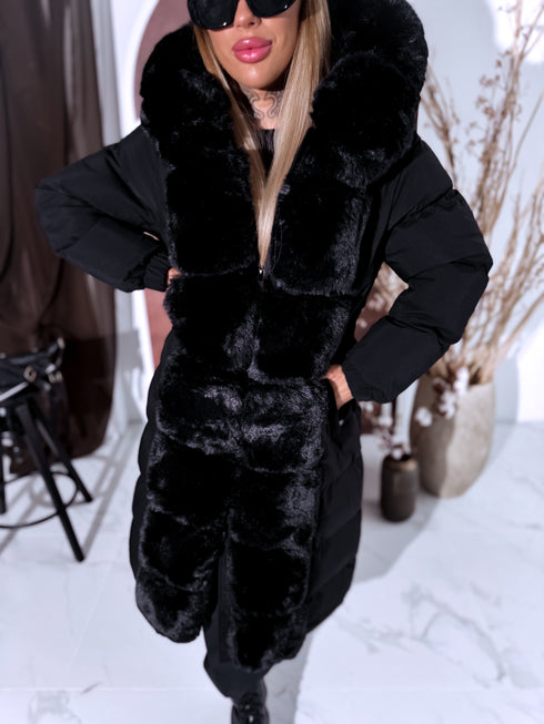 "BARNEY FC7618" long coat - BLACK