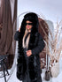 "BARNEY FC7618" long coat - BLACK