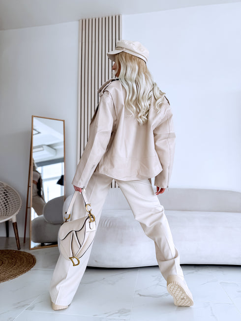 "POISON" Faux leather jacket CV2169-5 - BEIGE