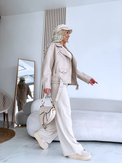 "POISON" Faux leather jacket CV2169-5 - BEIGE