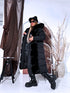 "BARNEY FC7618" long coat - BLACK