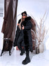 "BARNEY FC7618" long coat - BLACK