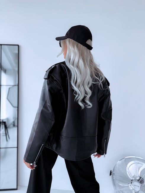 "POISON" Faux leather jacket CV2169-1 - BLACK