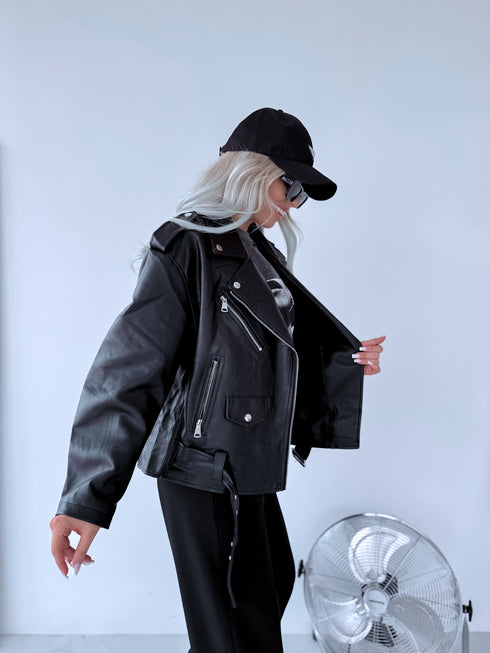 "POISON" Faux leather jacket CV2169-1 - BLACK