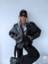 "POISON" Faux leather jacket CV2169-1 - BLACK