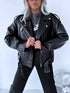 "POISON" Faux leather jacket CV2169-1 - BLACK
