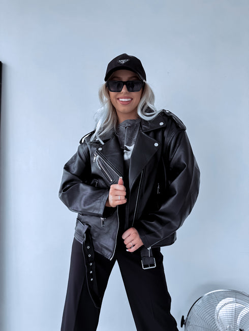 "POISON" Faux leather jacket CV2169-1 - BLACK