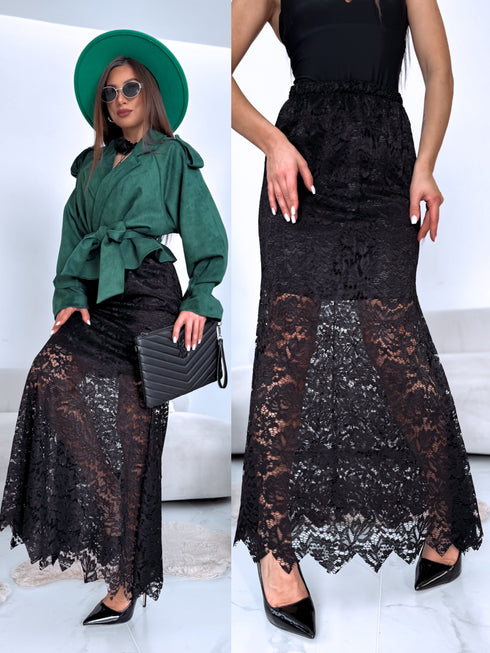 GARIE mežģīņu svārki "JAZZ 6399" - MELNI