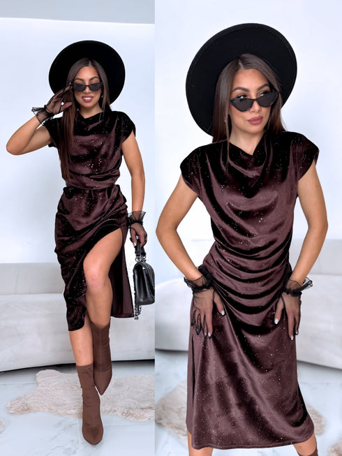 Kleita "VELVET STARS A18823" - choco