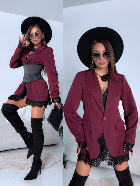 Pailginta švarkas "IMPERIAL" 88902 - BORDO