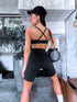 Deceptive shorts with EXTRA high waist - black
