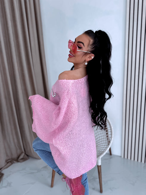 MOHAIR sweater "FRANCE 41356" - soft pink