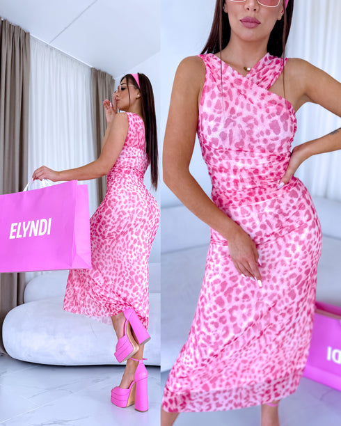 Tīkliņveida kleita "JAGUAR" A91 - ROZĀ