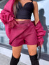 "NEXT LEVEL" shorts 21446 + belt - BURGUNDY