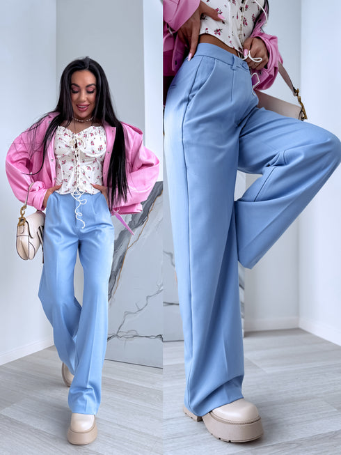 Classic, SKY BLUE fabric trousers "SEASON HIT" VS02