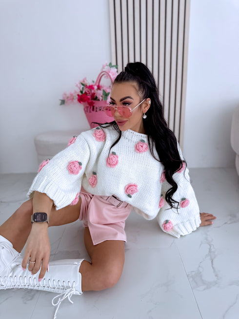 LUX свитер "ENGLISH ROSES" - БЕЛЫЙ