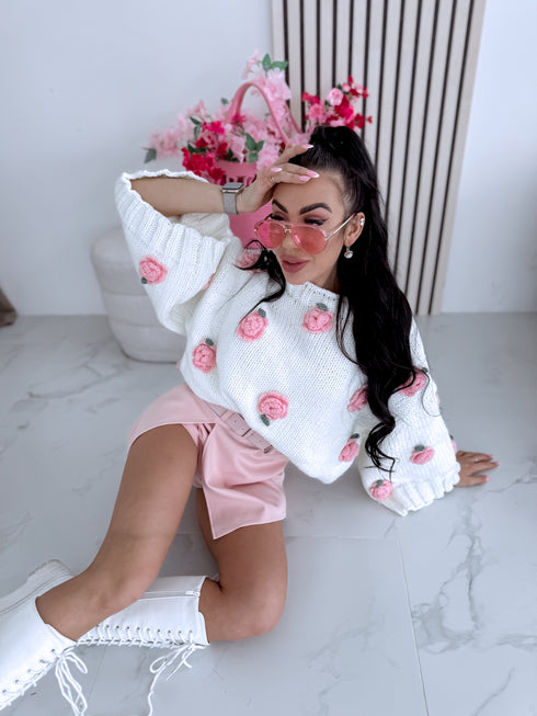 LUX свитер "ENGLISH ROSES" - БЕЛЫЙ