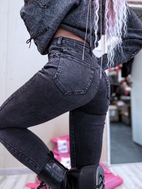 "STATES T5399-4" джинсы PUSH-UP - ТЕМНО-СЕРЫЕ