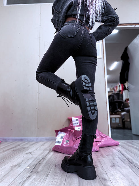 "STATES T5399-4" джинсы PUSH-UP - ТЕМНО-СЕРЫЕ