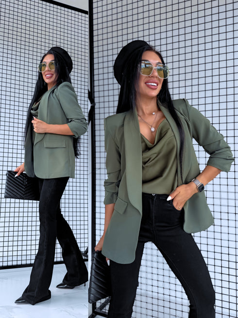 Khaki, ONE SIZE jacket + khaki top