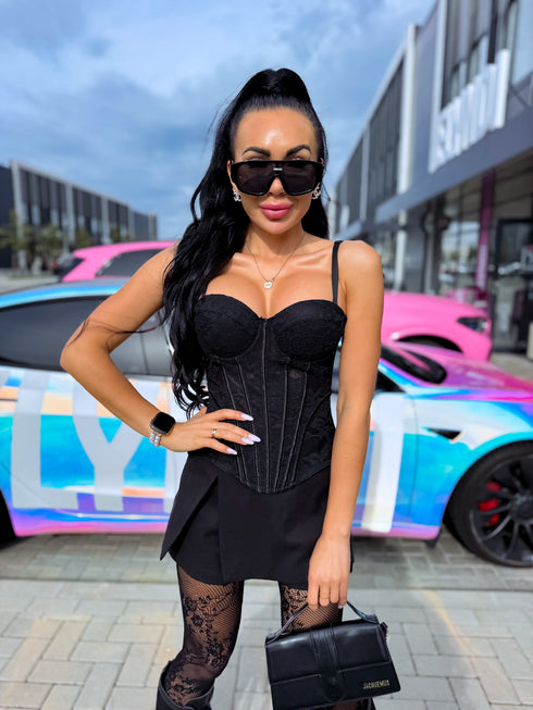 Mežģīņu korsete "SCORPIO 99926" - MELNA