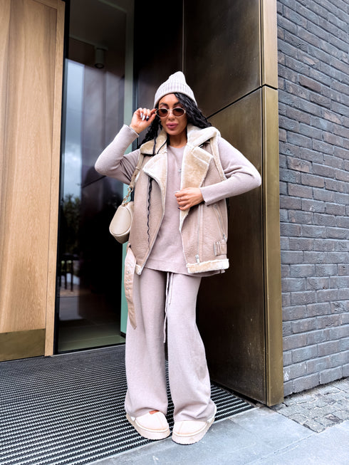 ELYNDI aviatoriaus tipo liemenė - kapučino