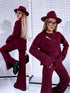 Knitted Set "SMOOTH LINES E5388" - BORDEAUX
