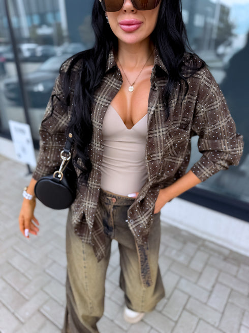 LUX languotas marškiniai "KIND" LM81 - CHOCO