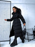 Classic long winter coat with belt - black PRE-ORDER