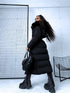 Classic long winter coat with belt - black PRE-ORDER