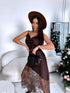 Slip dress with lace "FLAVOUR" 7679 - CHOCO