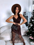 Slip dress with lace "FLAVOUR" 7679 - CHOCO