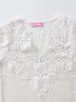 Top with lace neckline "LETTER MC2951" - WHITE