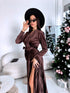 Velvet dress "SNOWFLAKE" 19733 - CHOCO