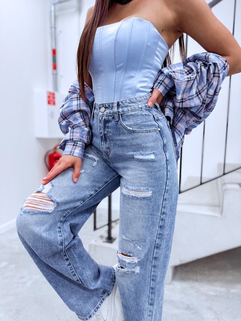 "STRONG DENIM HM8646-3" džinsai - MID BLUE