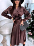 Velvet dress "SNOWFLAKE" 19733 - CHOCO