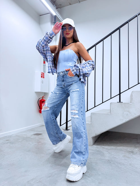 "STRONG DENIM HM8646-3" džinsai - MID BLUE