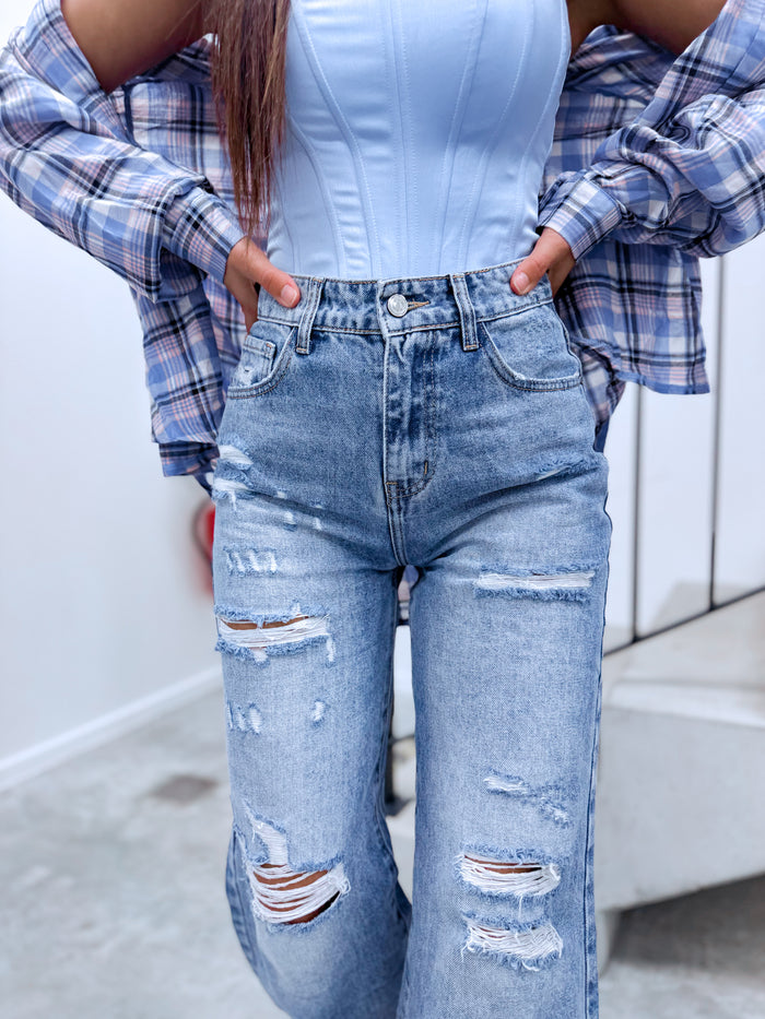 "STRONG DENIM HM8646-3" džinsai - MID BLUE