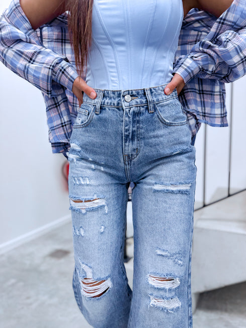 "STRONG DENIM HM8646-3" džinsai - MID BLUE